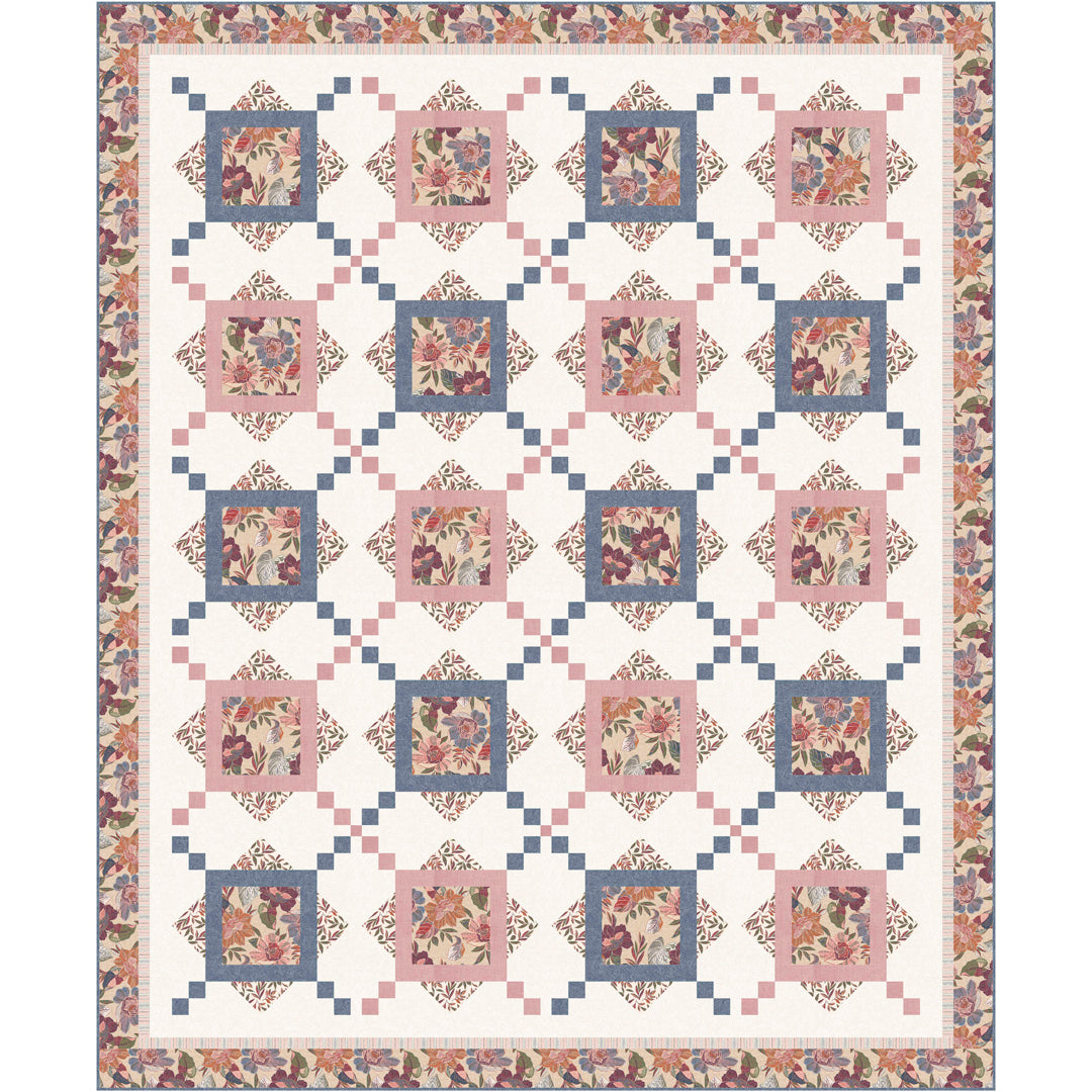 A Garden of Stitches Light Queen Quilt<br>by Wendy Sheppard<br>Available September 2025