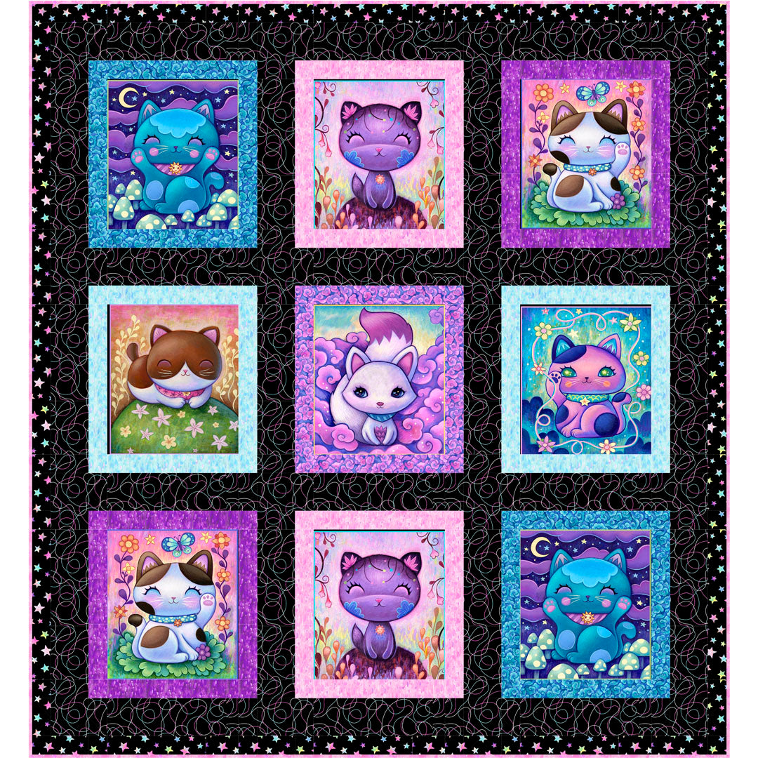 Crazy Kitties<br>Cat Naps Dark Quilt by Stacey Day<br>Available December 2024