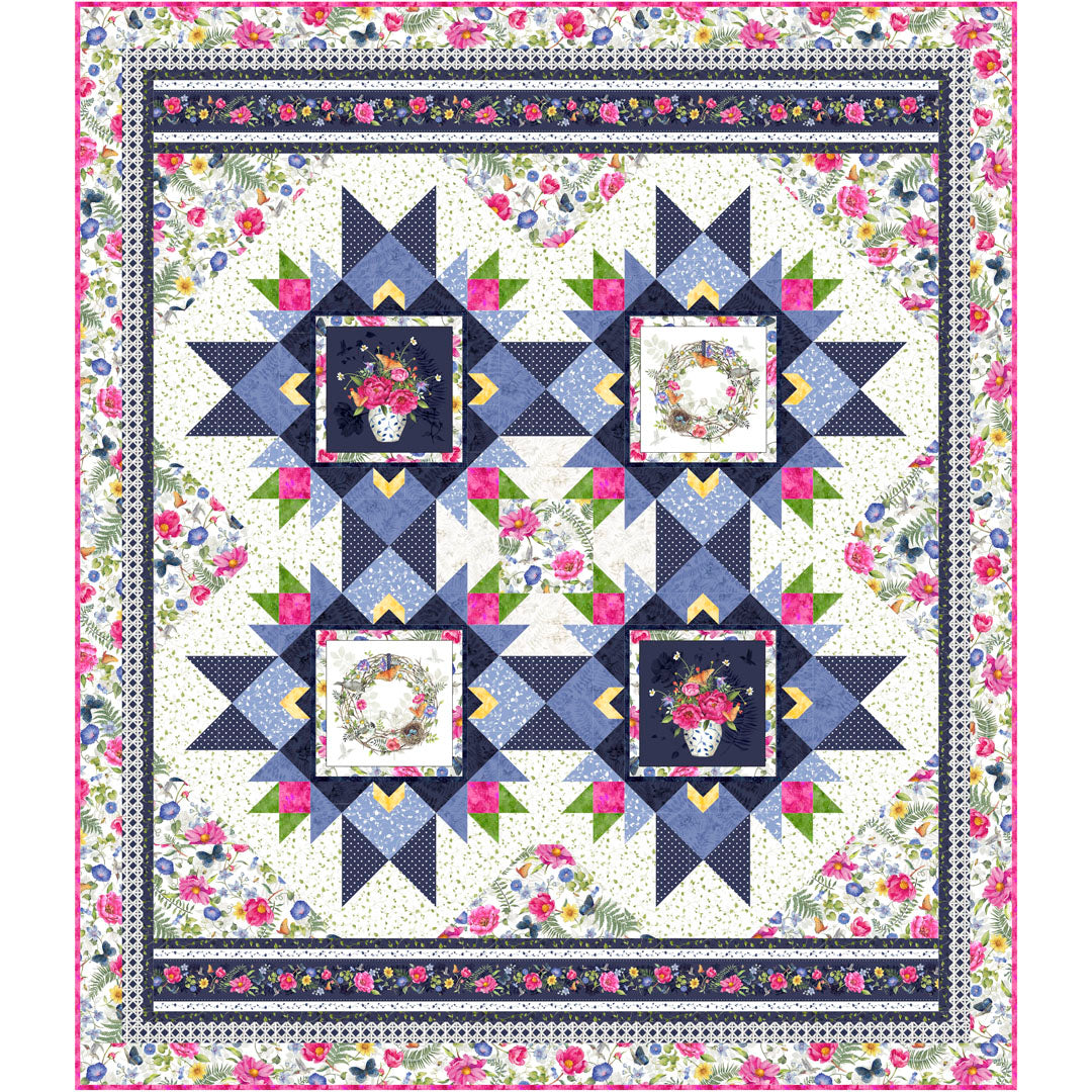 Indigo Bouquet Light Quilt<br>by Lucy A. Fazley<br>Available Now!