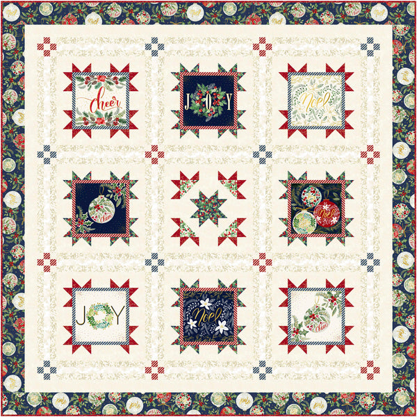 Joyful Tidings Dark Quilt<br>by Wendy Sheppard<br>Available June 2025