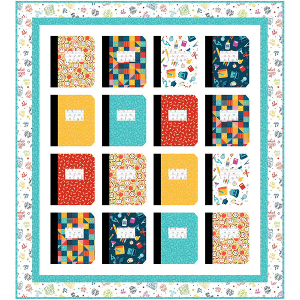 Composition Notebook Quilt<br>by Wendy Sheppard<br>Available April 2025