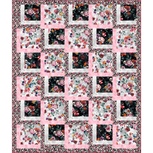 Moon Flower<br>Midnight Trellis Light Quilt<br>by Stacey Day<br>Available February 2025