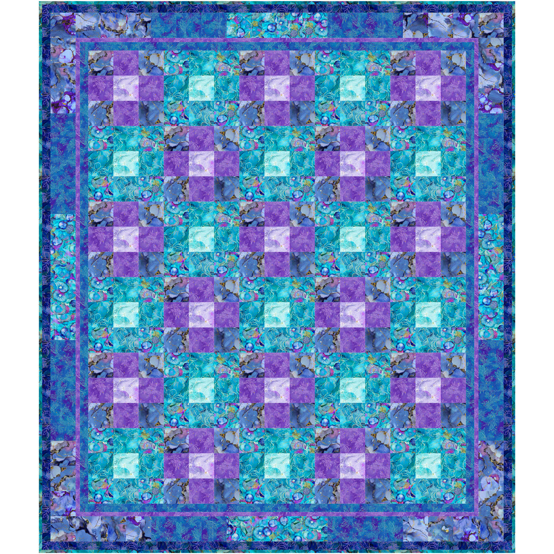 Watercolor Tiles Quilt<br>by Cyndi Hershey<br>Available September 2025