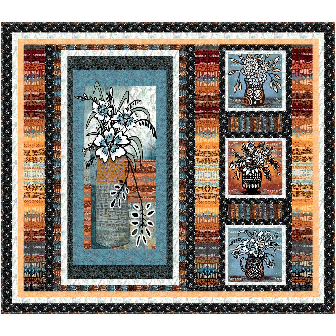 Still Life Blooms Quilt<br>by Jamie Kalvestran<br>Available Now!